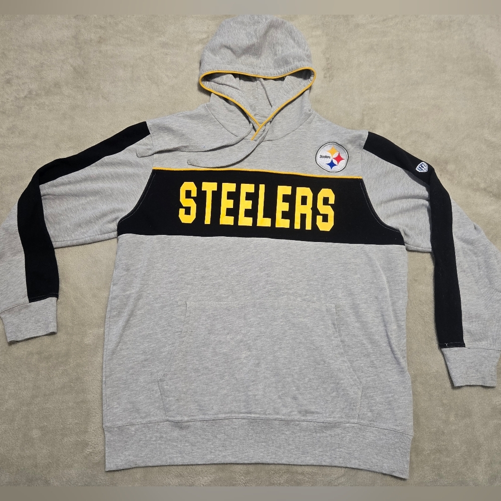 Pittsburgh Steelers NFL Logo Hoodie Mens Sz XXL Hands High Pullover Sweatshirt